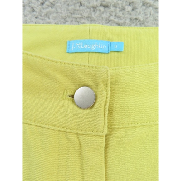 J McLaughlin Jeans Womens 6 Yellow Mid Rise Cotton Blend Stretch Tapered - Picture 3 of 8